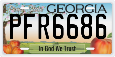 GA license plate PFR6686