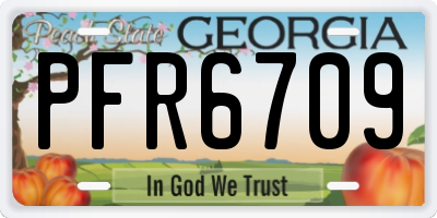 GA license plate PFR6709