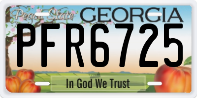 GA license plate PFR6725