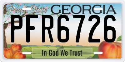 GA license plate PFR6726