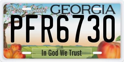 GA license plate PFR6730