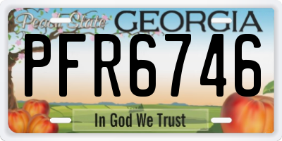 GA license plate PFR6746