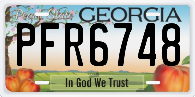 GA license plate PFR6748