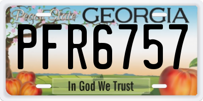 GA license plate PFR6757