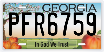 GA license plate PFR6759