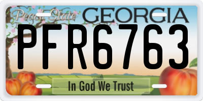 GA license plate PFR6763