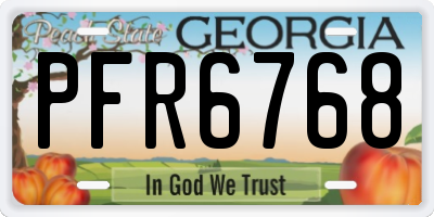 GA license plate PFR6768