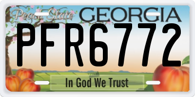 GA license plate PFR6772