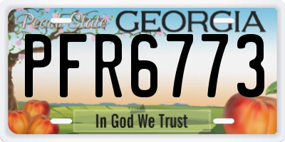 GA license plate PFR6773