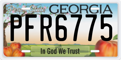 GA license plate PFR6775