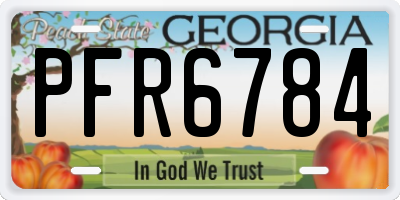 GA license plate PFR6784