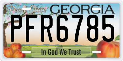 GA license plate PFR6785