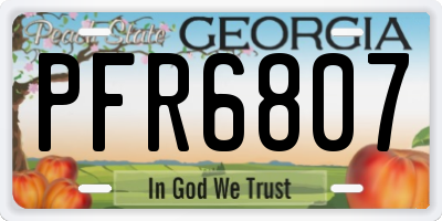 GA license plate PFR6807