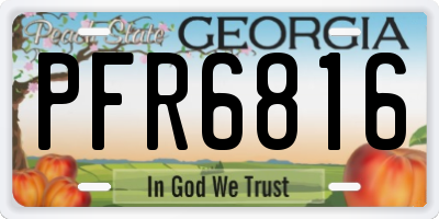 GA license plate PFR6816