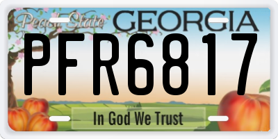 GA license plate PFR6817