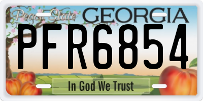 GA license plate PFR6854