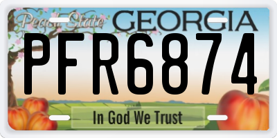 GA license plate PFR6874
