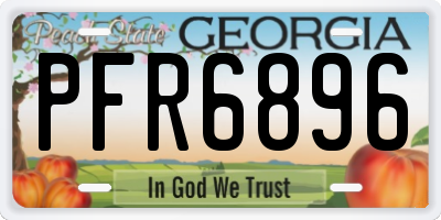 GA license plate PFR6896