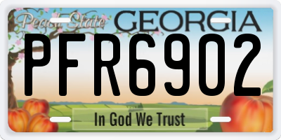 GA license plate PFR6902
