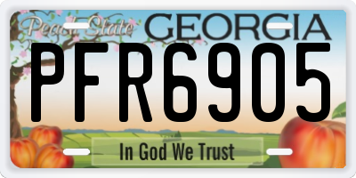 GA license plate PFR6905