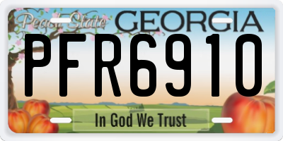 GA license plate PFR6910