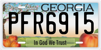 GA license plate PFR6915