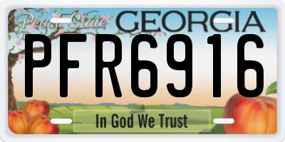 GA license plate PFR6916