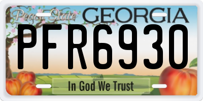 GA license plate PFR6930