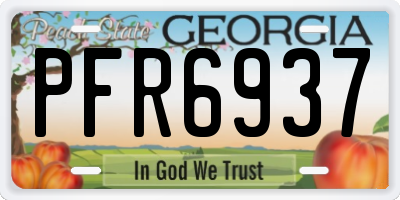 GA license plate PFR6937