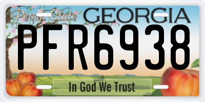 GA license plate PFR6938