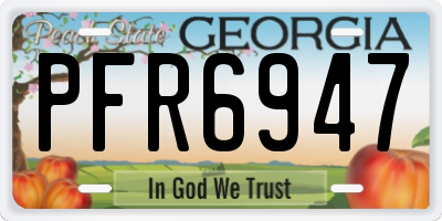 GA license plate PFR6947