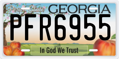 GA license plate PFR6955