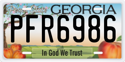 GA license plate PFR6986