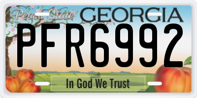 GA license plate PFR6992