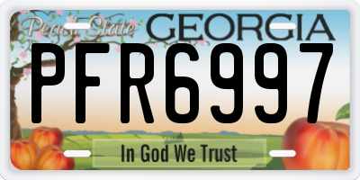 GA license plate PFR6997