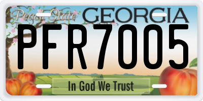 GA license plate PFR7005
