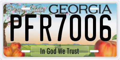 GA license plate PFR7006