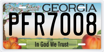 GA license plate PFR7008