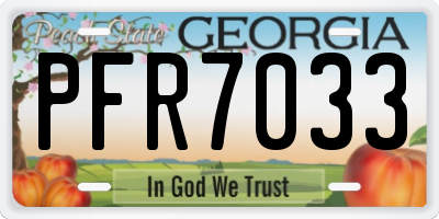 GA license plate PFR7033