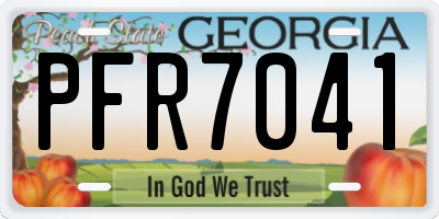GA license plate PFR7041