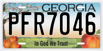GA license plate PFR7046