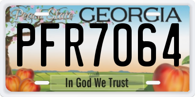 GA license plate PFR7064