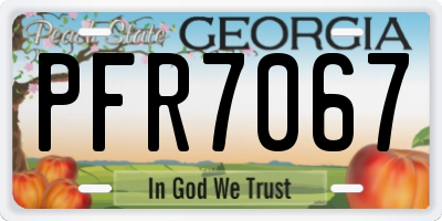 GA license plate PFR7067