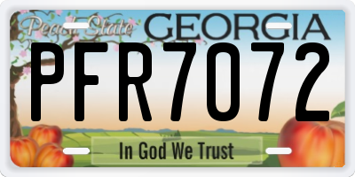 GA license plate PFR7072