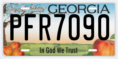 GA license plate PFR7090