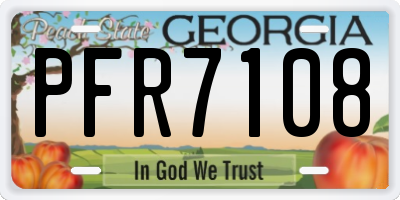 GA license plate PFR7108