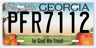 GA license plate PFR7112
