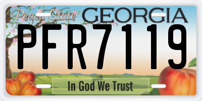 GA license plate PFR7119
