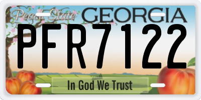 GA license plate PFR7122