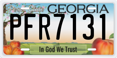 GA license plate PFR7131